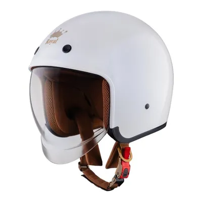 Nón Royal M139 3/4 kính âm màu trắng bóng